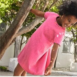 Boden Pink Dress with Colorful Button Detail